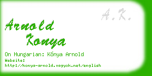 arnold konya business card